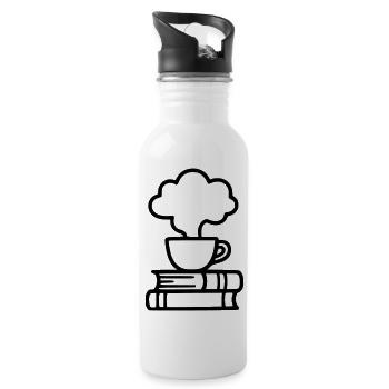 Books Coffee Mug Reading Book Club Bookworm - Water bottle with straw - white - Right