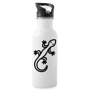 Eidechse - Trinkflasche mit integriertem Trinkhalm - Weiß - Rechts
