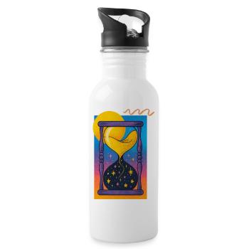 Cosmic Hourglass Neon - Water bottle with straw - white - Right
