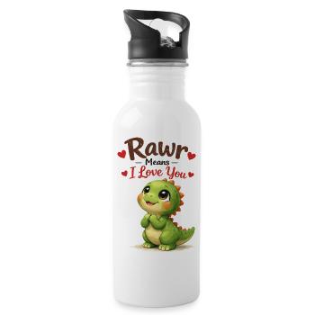 Cadeau mignon Dino Rawr signifie Je t’aime - Gourde avec paille intégrée - blanc - Droite