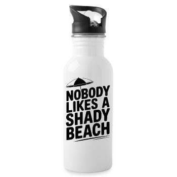 Niemand mag einen schattigen Strand - Trinkflasche mit integriertem Trinkhalm - Weiß - Rechts
