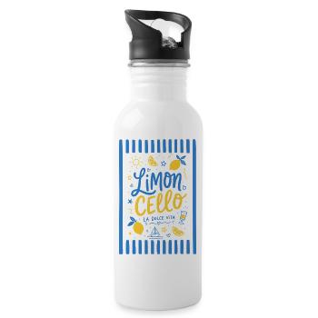 Limoncello - Trinkflasche mit integriertem Trinkhalm - Weiß - Rechts