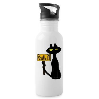 Bad Boogie - Trinkflasche mit integriertem Trinkhalm - Weiß - Rechts