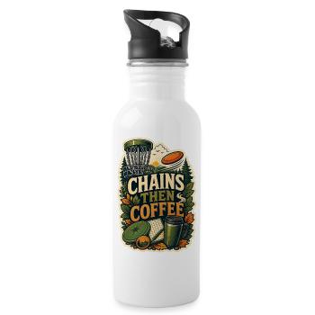CHAINS THEN COFFEE - Water bottle with straw - white - Right