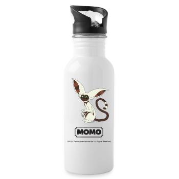 Avatar Momo With Logo - Water bottle with straw - white - Right