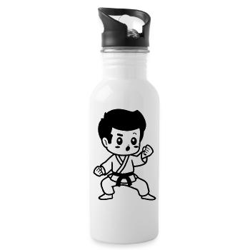 Children's Karate - Water bottle with straw - white - Right