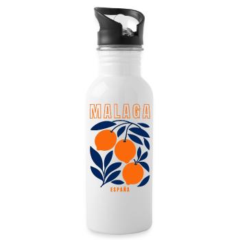 Malaga Spanien Orangen  - Trinkflasche mit integriertem Trinkhalm - Weiß - Rechts