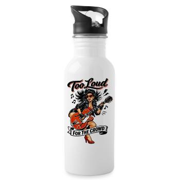 Pins Up Rockabilly : Trop bruyant pour la foule - Gourde avec paille intégrée - blanc - Droite
