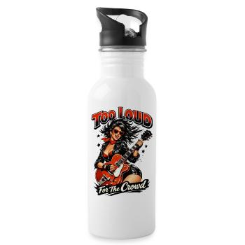 Too Loud For The Crowd: Rockabilly Pin-Up Girl - Trinkflasche mit integriertem Trinkhalm - Weiß - Rechts
