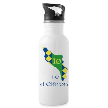 Île d'Oléron Carte Stylisée - Gourde avec paille intégrée - blanc - Droite