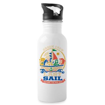 Last sailing trip before the wedding - Water bottle with straw - white - Right
