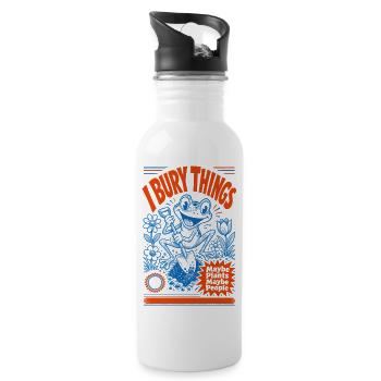 Urban Gardening Dirty Things Maybe Plants - Water bottle with straw - white - Right