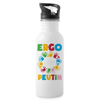Occupational Therapist Colorful Hands - Water bottle with straw - white - Right