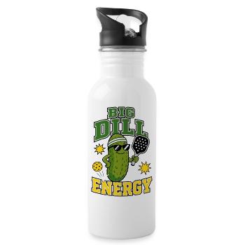 Big Dill Energy Pickleball - Water bottle with straw - white - Right