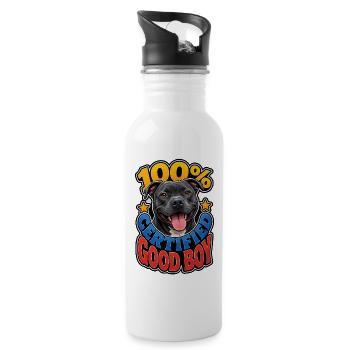 Staffordshire Bull Terrier - Water bottle with straw - white - Right
