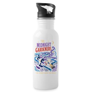 Mysterious Midnight Gardeners - Water bottle with straw - white - Right