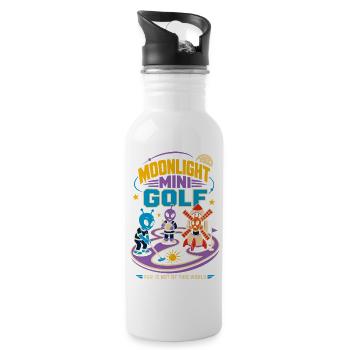 Mondschein Minigolf mit Aliens - Water bottle with straw - white - Right