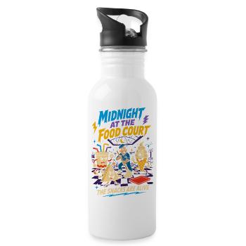Midnight Food Court Vibrant Snacks - Water bottle with straw - white - Right