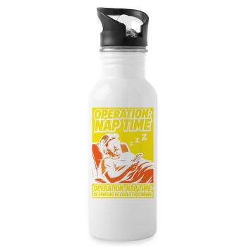 Operation Naptime – Funny Sleep Fan - Water bottle with straw - white - Right