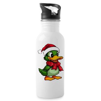Weihnachten Entchen - Trinkflasche mit integriertem Trinkhalm - Weiß - Rechts