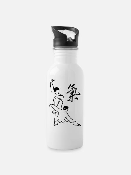 Posture Tai Chi Chuan - Gourde avec paille intégrée - blanc