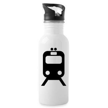 Transport ferroviaire - Gourde avec paille intégrée - blanc - Droite