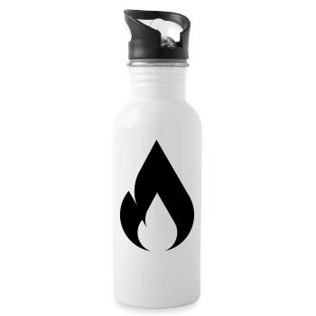Flame of fire - Water bottle with straw - white - Right