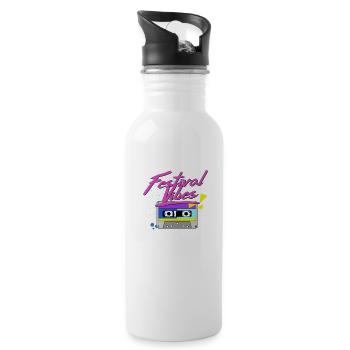 festival vibes - Gourde avec paille intégrée - blanc - Droite