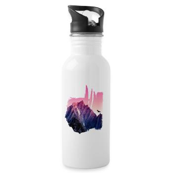 MN JEANS LONDON Mountain - Trinkflasche mit integriertem Trinkhalm - Weiß - Rechts