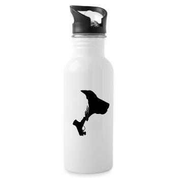 Dog & Woman Never walk alone - Water bottle with straw - white - Right