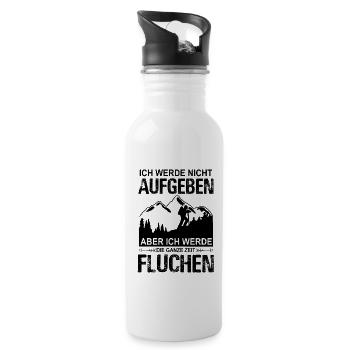 Ich werde nicht aufgeben Bergsteiger wandern - Trinkflasche mit integriertem Trinkhalm - Weiß - Rechts