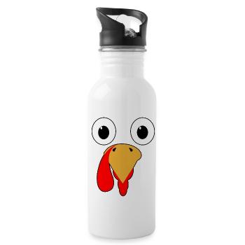 Cadeau visage de dinde de Thanksgiving - Gourde avec paille intégrée - blanc - Droite