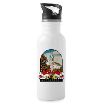Salzburg Koppl Österreich Souvenir - Trinkflasche mit integriertem Trinkhalm - Weiß - Rechts