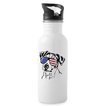 JACK RUSSELL TERRIER America Flag Sunglasses - Water bottle with straw - white - Right