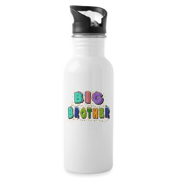 großer Bruder, Beförderung zum großen Bruder Geschenk - Trinkflasche mit integriertem Trinkhalm - Weiß - Rechts