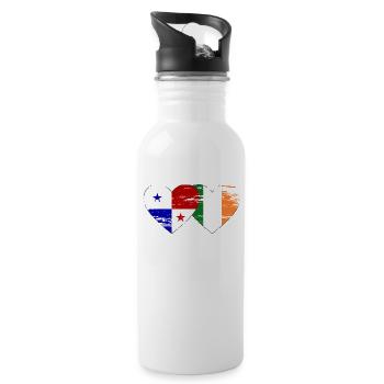 Panama Ireland flag used - Water bottle with straw - white - Right