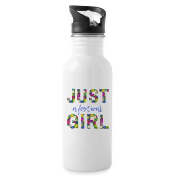JUST A FESTIVAL GIRL - for girls who love music - Water bottle with straw - white - Right