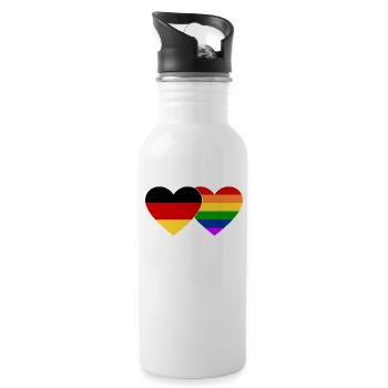 Germany Rainbow Flag - Water bottle with straw - white - Right
