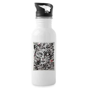 Graffiti Inspirations:Antelope - Water bottle with straw - white - Right