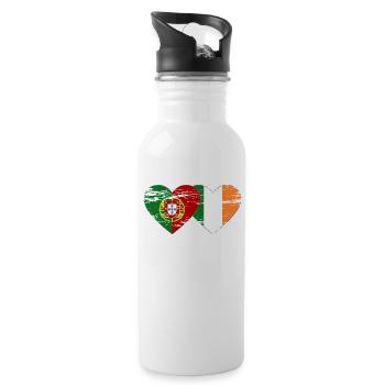 Portugal Ireland Flag Used - Water bottle with straw - white - Right