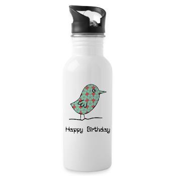 HAPPY BIRTHDAY. HAPPY BIRTHDAY. ANNIVERSARY. - Water bottle with straw - white - Right