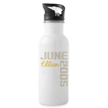 Born in June 2005 Gift June 2005 Birthday - Water bottle with straw - white - Right