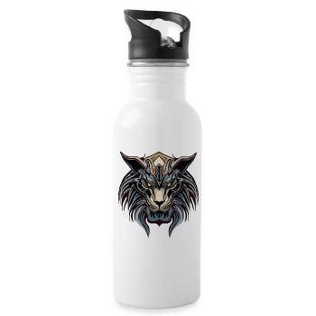 Lion Monster - Water bottle with straw - white - Right
