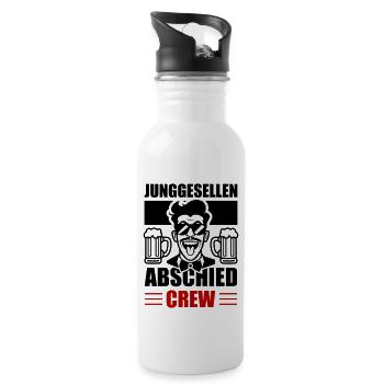 Junggesellen Abschied Crew - Trinkflasche mit integriertem Trinkhalm - Weiß - Rechts