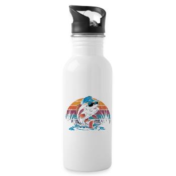 Ich bin so gut darin, Fische zu fangen, dass die Fische es sagen - Trinkflasche mit integriertem Trinkhalm - Weiß - Rechts