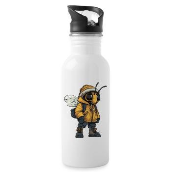 Bee Fashion Winter - Water bottle with straw - white - Right