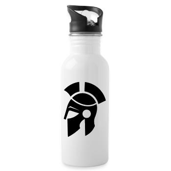 Spartanischer Helm - Trinkflasche mit integriertem Trinkhalm - Weiß - Rechts