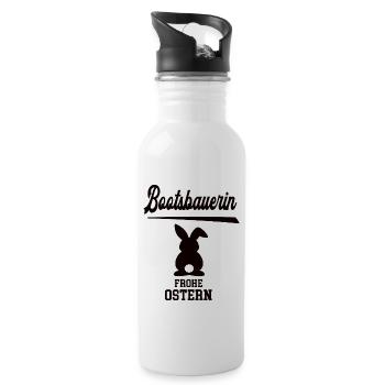 Bootsbauerin Frohe Ostern Oster Outfit Bootsbauer - Trinkflasche mit integriertem Trinkhalm - Weiß - Rechts