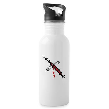 scar bleeding - Water bottle with straw - white - Right