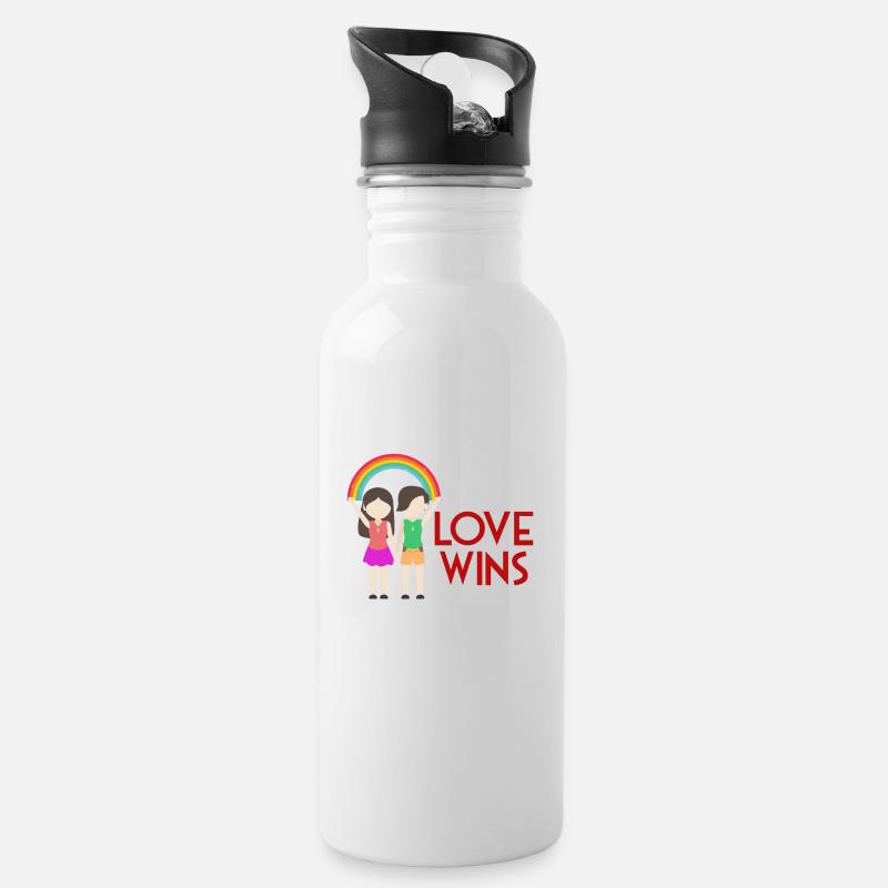 Idée cadeau anniversaire Saint Valentin - Gourde avec paille intégrée - blanc